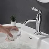 Robinet de lavabo à trou unique en laiton chromé rétro – vue 5
