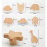 Poignée tiroir bois hêtre clair forme lapin stylisé… – vue 6