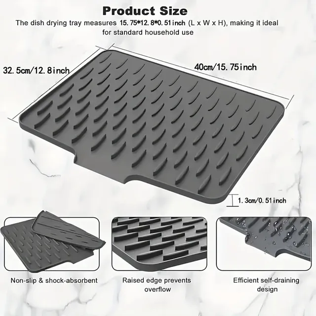 Tapis de vidange pour évier de cuisine et comptoir en… – vue 5