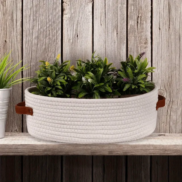 Panier de rangement ovale tissé pour salle de bain – vue 5