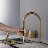 Robinet cuisine laiton mat brossé mitigeur bec haut… – vue 3