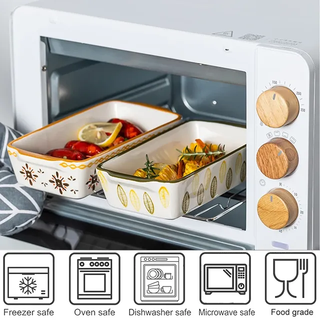 Ustensiles de cuisson ovales rectangulaires avec poignée – vue 2