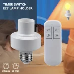 Minuterie sans fil intelligente, interrupteur intelligent, télécommande, support de lampe à ampoule, 110V-240V, temps marche/arrêt, portée 30m, appareil intelligent avec télécommande