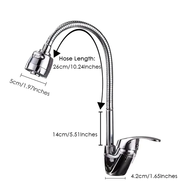 Robinet de lavabo de cuisine Flexible rotatif à 360 degrés – vue 4