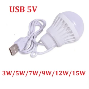 Ampoule USB LED lampe de Camping Portable Mini ampoule 5V puissance livre lumières étudiant apprentissage bureau lecture randonnée tente voyage travail Ampoule USB LED lampe de Camping Portable Mini ampoule 5V puissance livre lumières étudiant apprentissage bureau lecture randonnée tente voyage travail