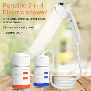 Douche de Camping électrique avec lumière de Camping LED