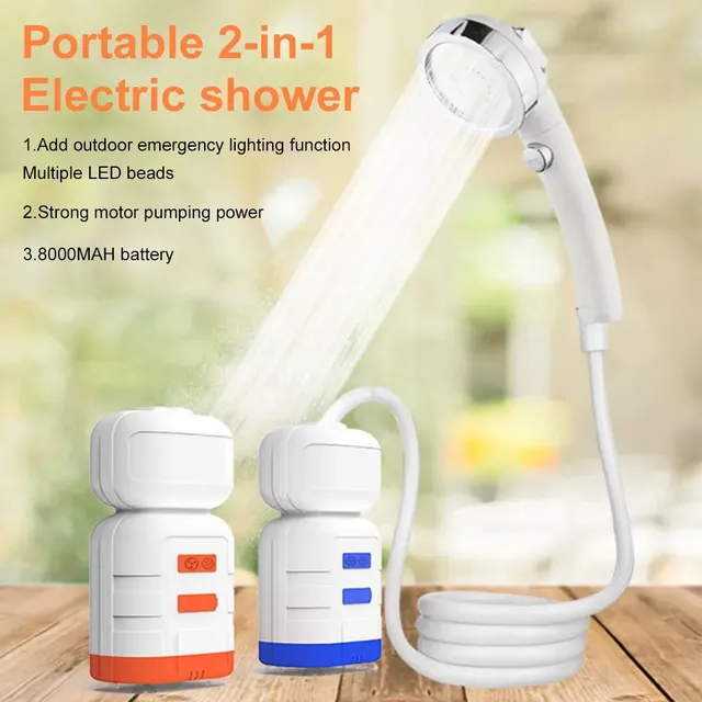 Douche de Camping électrique avec lumière de Camping LED