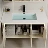 Meuble vasque suspendu trois portes monobloc blanc cuve… – vue 6