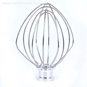 Fouet ballon acier inoxydable poli filaments rigides cage ovale foisonnement optimal blancs crèmes mousses embase fixation compatible robots pâtissiers professionnel