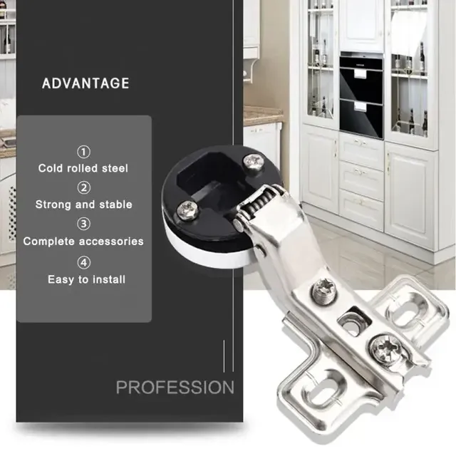 Charnière de porte en verre pour placard de cuisine – vue 2