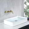 Robinet de lavabo en or brossé mitigeur d'évier mural à… – vue 5