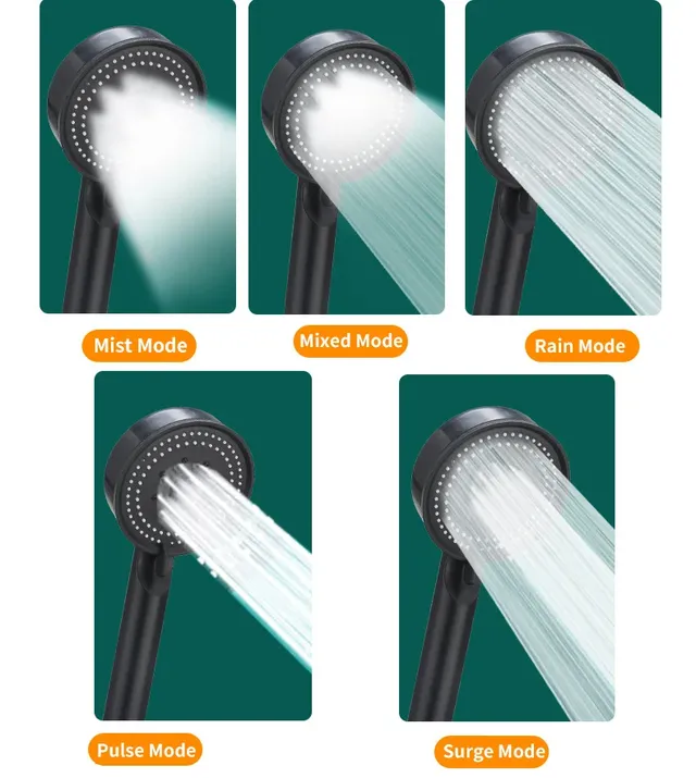 Pommeau de douche haute pression réglable en 5 Modes – vue 3