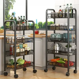 Étagère rangement multicouche cuisine chariot stockage domestique…
