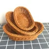 Panier de rangement de cuisine en rotin imitant, plateau à pain ovale marron créatif, boîte d’organisation de légumes, fruits et fleurs pour salon Panier de rangement de cuisine en rotin imitant, plateau à pain ovale marron créatif, boîte d’organisation de légumes, fruits et fleurs pour salon