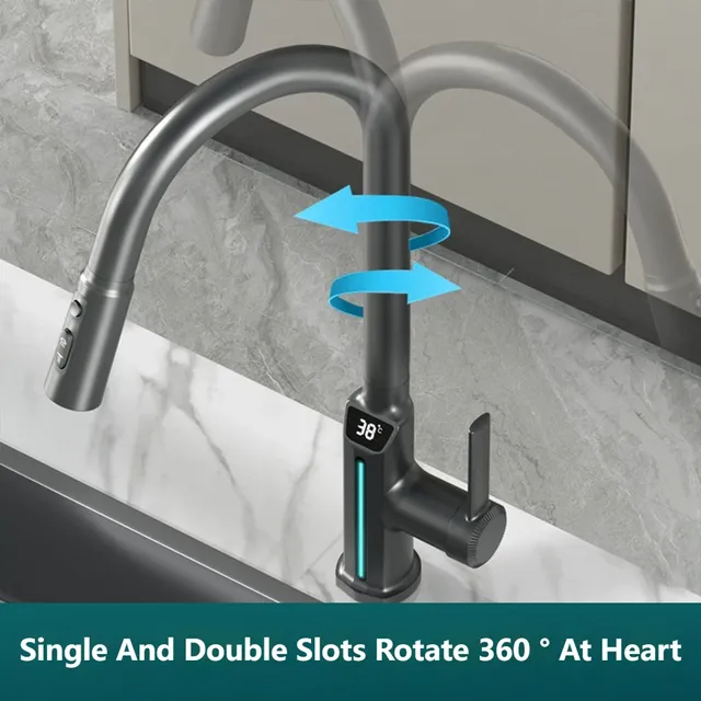 Nouveau mitigeur de robinet de cuisine extractible – vue 3