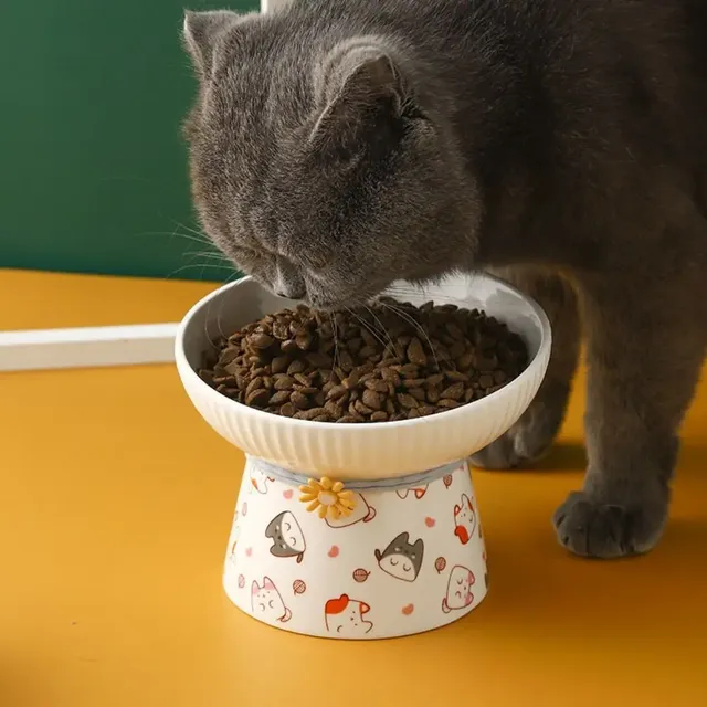 Distributeur de nourriture en céramique pour chat – vue 5