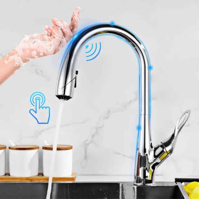 Robinet de cuisine en laiton doré brossé – vue 2