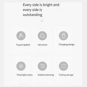 B84B-miroir de douche Forshaving douche miroir de rasage miroir de salle de bain mural avec lumières