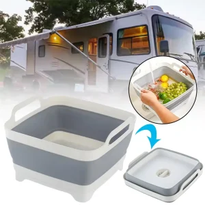 Bassin d’évier de cuisine pliable avec bouchon de vidange et poignées, baignoire de vaisselle pliable Portable pour camping-car, Van, Camping voyage Bassin d’évier de cuisine pliable avec bouchon de vidange et poignées, baignoire de vaisselle pliable Portable pour camping-car, Van, Camping voyage