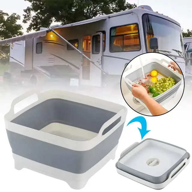 Bassin d'évier de cuisine pliable avec bouchon de…