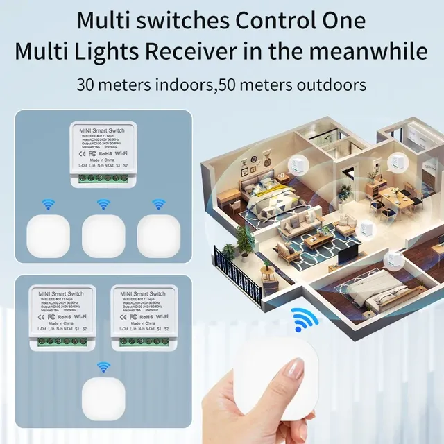 Interrupteur d'éclairage intelligent WiFi 16A – vue 2