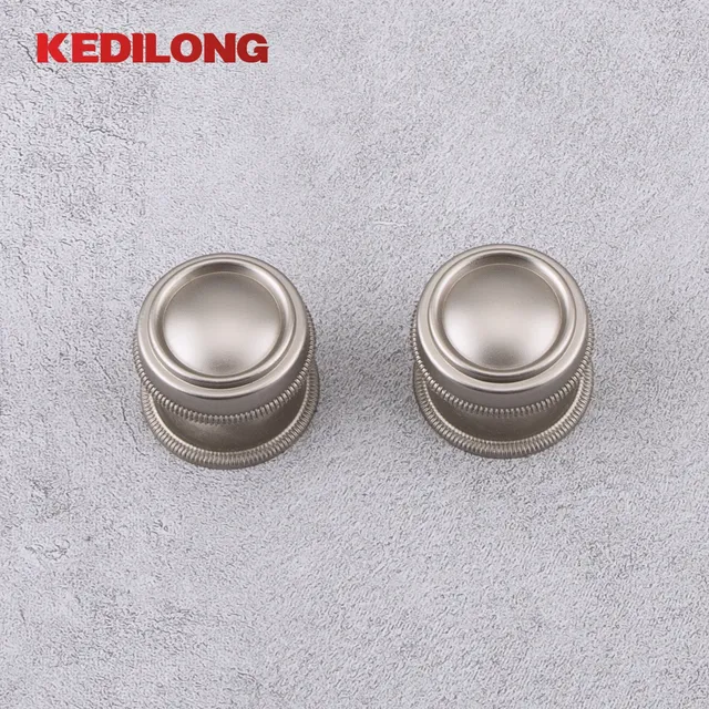 Poignée bouton rond finition argentée nickel satiné… – vue 5