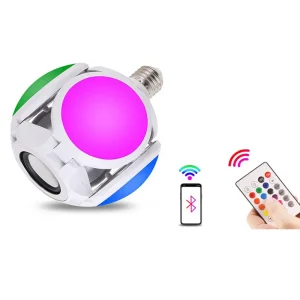 E27 RGB 30W Dimmable RGBW couleur changeante ampoule haut-parleur multicolore ampoule décorative avec télécommande pour fête à la maison