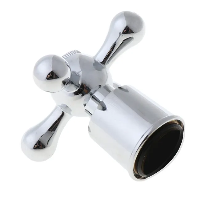 Poignée croix laiton chromé finition miroir style rétro… – vue 3