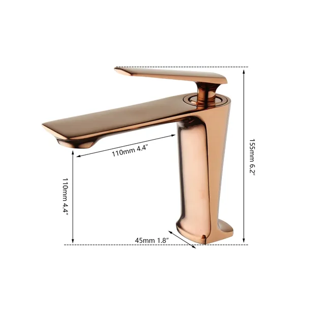 ZAPPO robinet de salle de bains doré Rose – vue 3