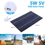 Panneau de charge solaire 5W 5V, polysilicium USB, plaque solaire pour batterie 3-5V/chargement de téléphone pour Camping en plein air