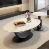 Table basse ovale blanche Design Simple luxe Premium Tables basses centre moderne Mesa De Centro De Sala accessoires De décoration Table basse ovale blanche Design Simple luxe Premium Tables basses centre moderne Mesa De Centro De Sala accessoires De décoration