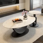 Table basse ovale blanche Design Simple luxe Premium Tables basses centre moderne Mesa De Centro De Sala accessoires De décoration