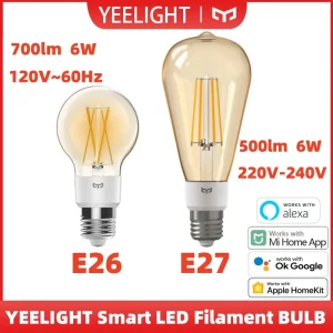 Yeelight – ampoule à Filament LED intelligente, WiFi, lumière blanche chaude, E26/E27, contrôle par application, pour Homekit Alexa Google SmartThings Yeelight – ampoule à Filament LED intelligente, WiFi, lumière blanche chaude, E26/E27, contrôle par application, pour Homekit Alexa Google SmartThings