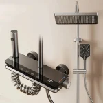 Ensemble de robinets de douche à affichage numérique intelligent de température, système de salle de bains à pluie de Style Piano, mitigeur numérique, pomme de douche de Bidet