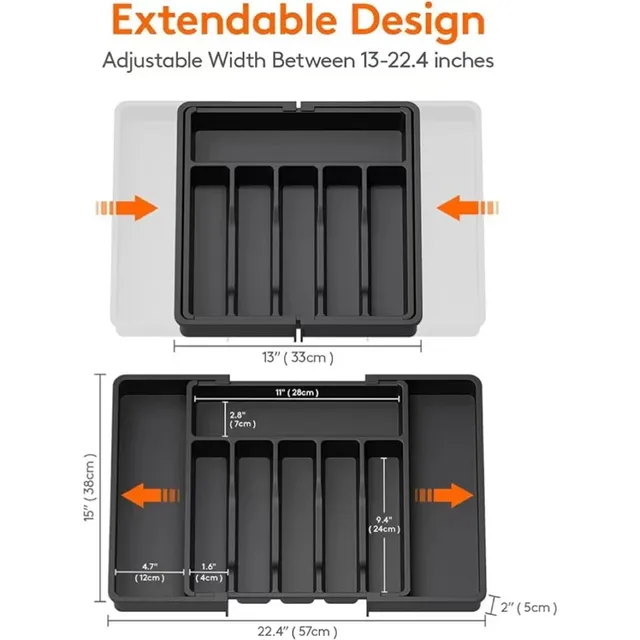 Organisateur de tiroir à couverts extensible 1 pièces – vue 3