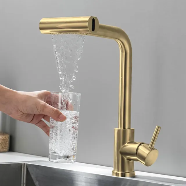 Robinet de cuisine en or brossé extractible cascade noir… – vue 4