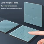 Panneau de commutation de lampe murale en verre trempé, interrupteur d&rsquo;escalier, bascule en acier, marche, arrêt, international, 1 gang, 2 gangs, 3/4 gangs, 1/2 voies