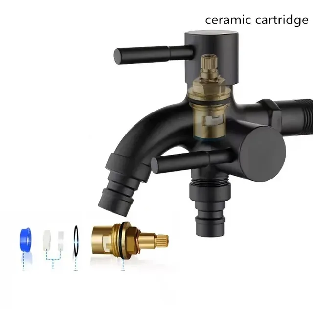 Robinet noir Double utilisation pour Machine à laver – vue 3