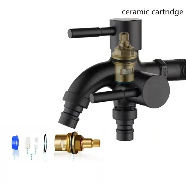 Robinet mural acier inoxydable 304 brossé double sortie… – vue 6