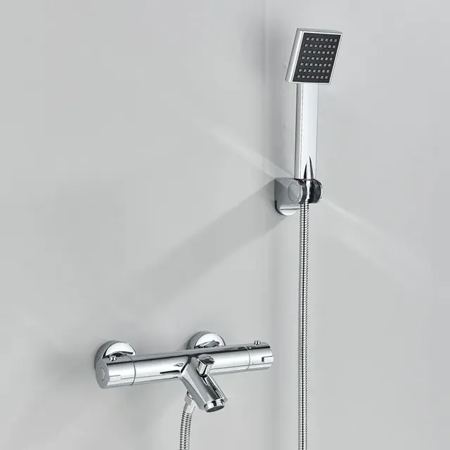Robinet mitigeur thermostatique en laiton chromé noir – vue 3