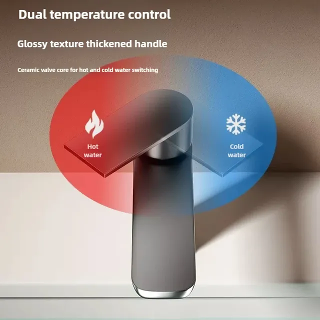 Robinet de lavabo de salle de bains en acier inoxydable – vue 2
