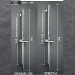 Barre de douche réglable, tige de levage, colonne de douche murale extensible, pomme de douche à 3 pulvérisations, barre coulissante chromée pour salle de bain et douche