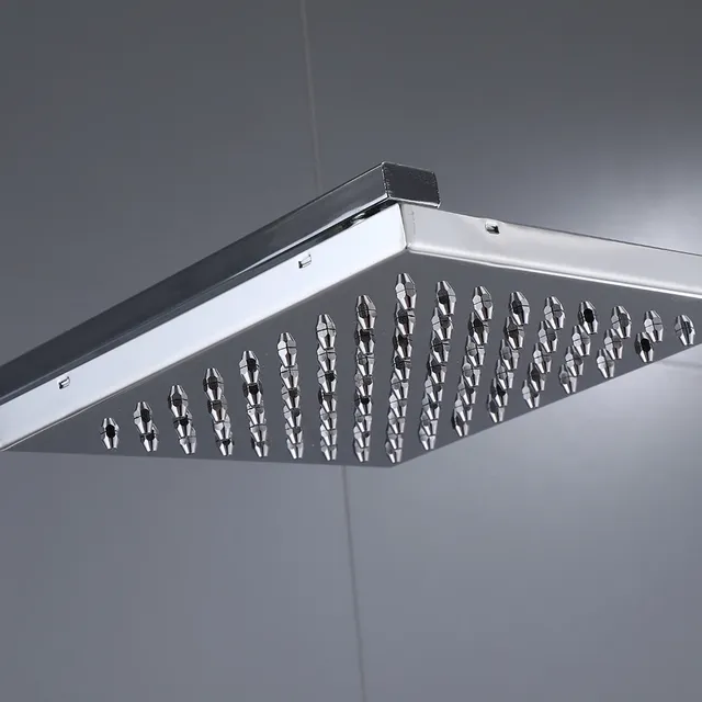Ensemble de robinets de douche chromés argent pluie – vue 4
