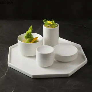 QuePlate-Assiette à dessert cylindrique en céramique