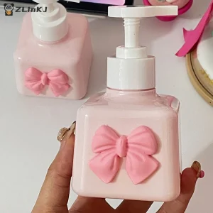 ▶ Distributeur de savon à nœud de 200ML, bouteille de douche rechargeable, pompe à pression en plastique rose, bouteille de Lotion pour liquide désinfectant pour les mains, shampoing, 1 pièce ▶ Distributeur de savon à nœud de 200ML, bouteille de douche rechargeable, pompe à pression en plastique rose, bouteille de Lotion pour liquide désinfectant pour les mains, shampoing, 1 pièce