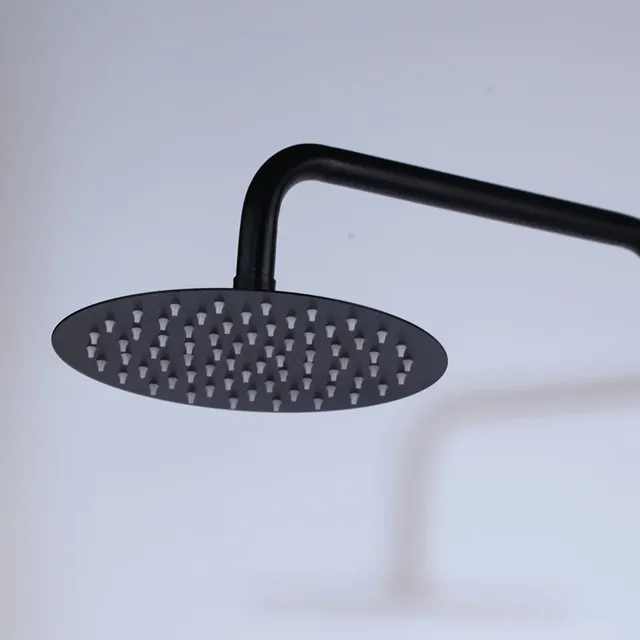 JIENI mat noir pluie robinet de douche ensemble mat noir… – vue 4