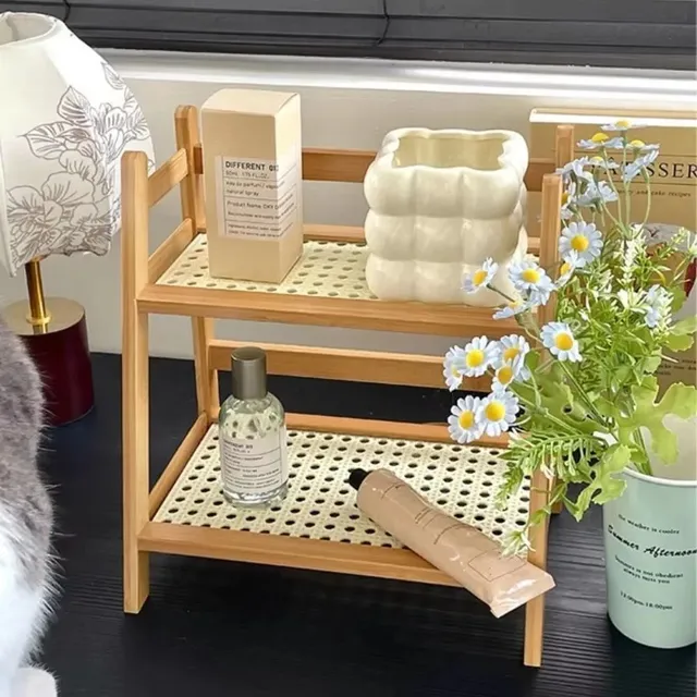 Étagère rangement bambou deux niveaux compacte stable… – vue 5