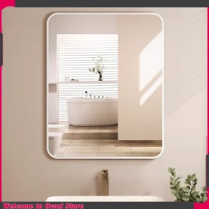 Miroir de luxe pour salle de bain, design moderne, esthétique, mignon, rectangulaire chinois, mode universelle, décoration de chambre Miroir de luxe pour salle de bain, design moderne, esthétique, mignon, rectangulaire chinois, mode universelle, décoration de chambre