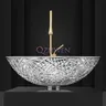 Lavabo en verre de cristal d'or électrolytique Accueil… – vue 4