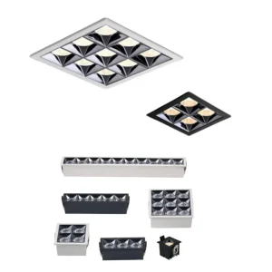 Plafonnier encastrable LED COB orientable intensité variable AC110V AC220V 4W 12W 16W 20W 36W 40W Ra92